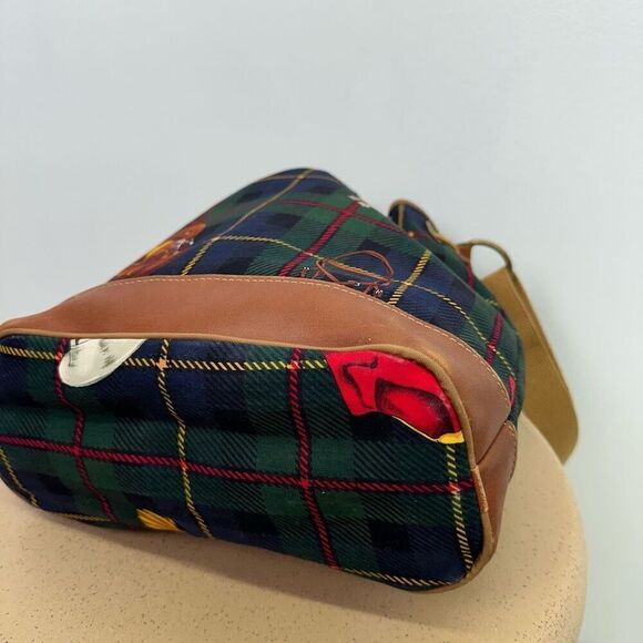 Accessories Unlimited Maine Vintage Plaid Equestrian Printed Canvas Leather Trim - Picture 14 of 16